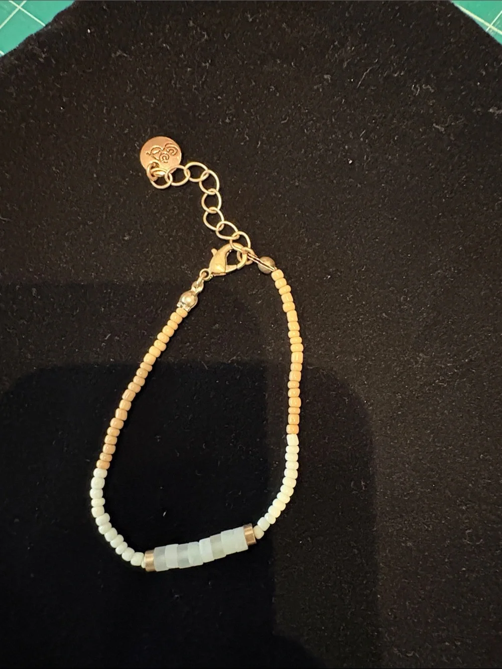 Plunder Beaded Stretch Bracelet with Light Seafoam Center Beads